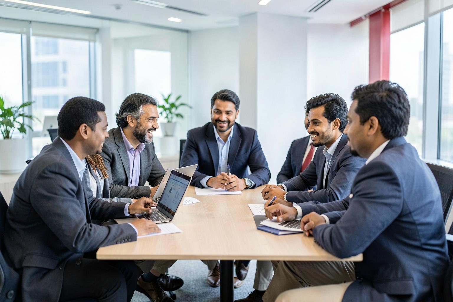 Consultants collaborating on a technology delivery plan